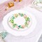 25 White 7 in Round Disposable Paper Salad Plates Flower Wreath Design